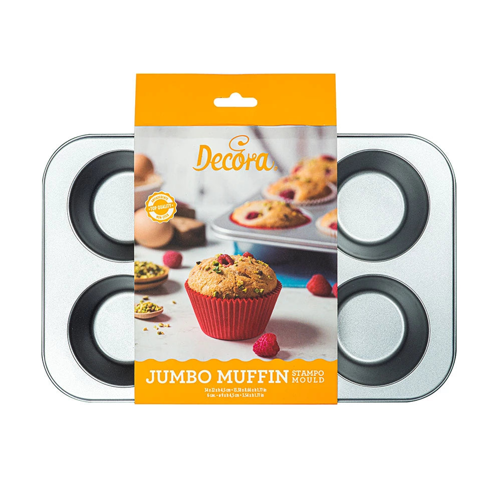 Decora Stampo 6 Jumbo Muffin Ø 9 cm - 34 cm x 22 cm x 4.5 h cm