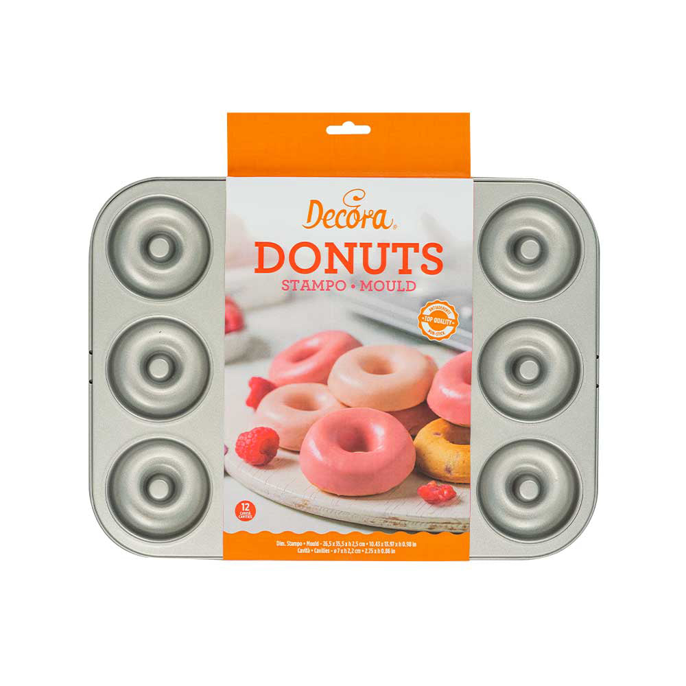 Decora - Stampo Donuts 26,5 x 35,5 x h 2,5 cm - 12 cavità