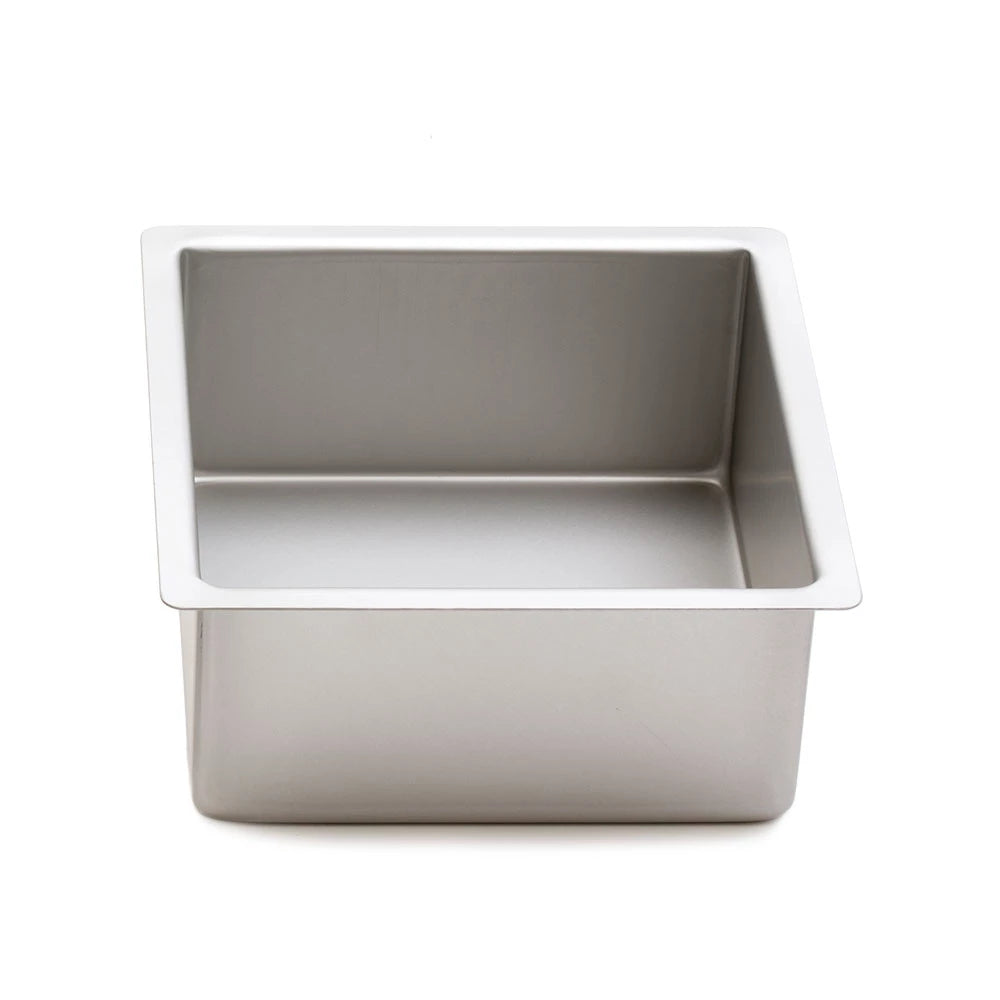 Decora Teglia Professionale Quadrata Alluminio Anodizzato Argento - Altezza 7.5 cm