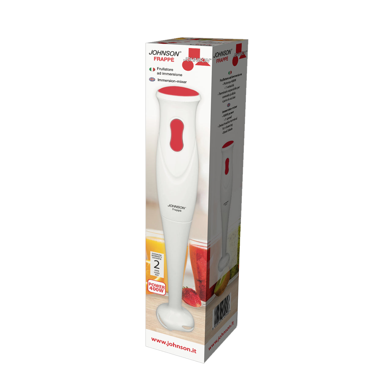 Johnson FRAPPÈ frullatore a Immersione 400 W lame in acciaio inox