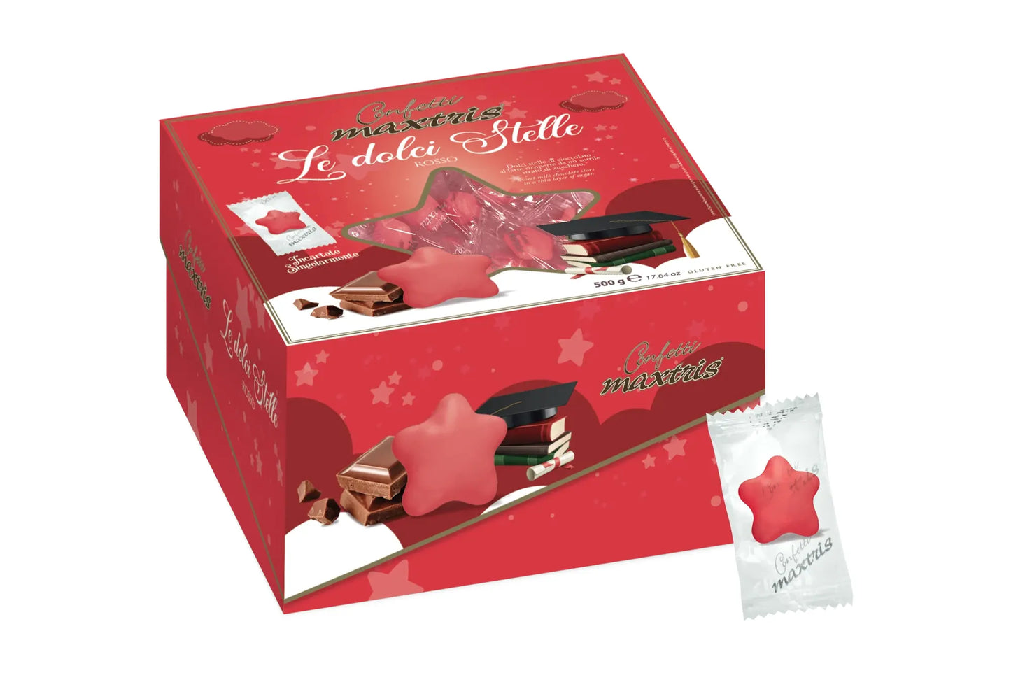 Maxtris - Vassoio Confetti Incartati Le Dolci Stelle Rosso