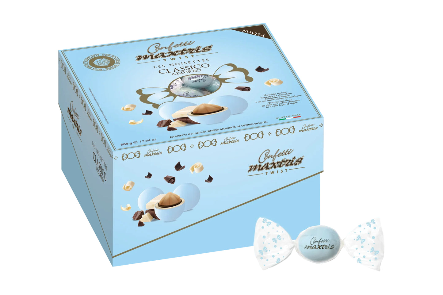 Maxtris - Vassoio Confetti Incartati Twist Les Noisettes Celeste