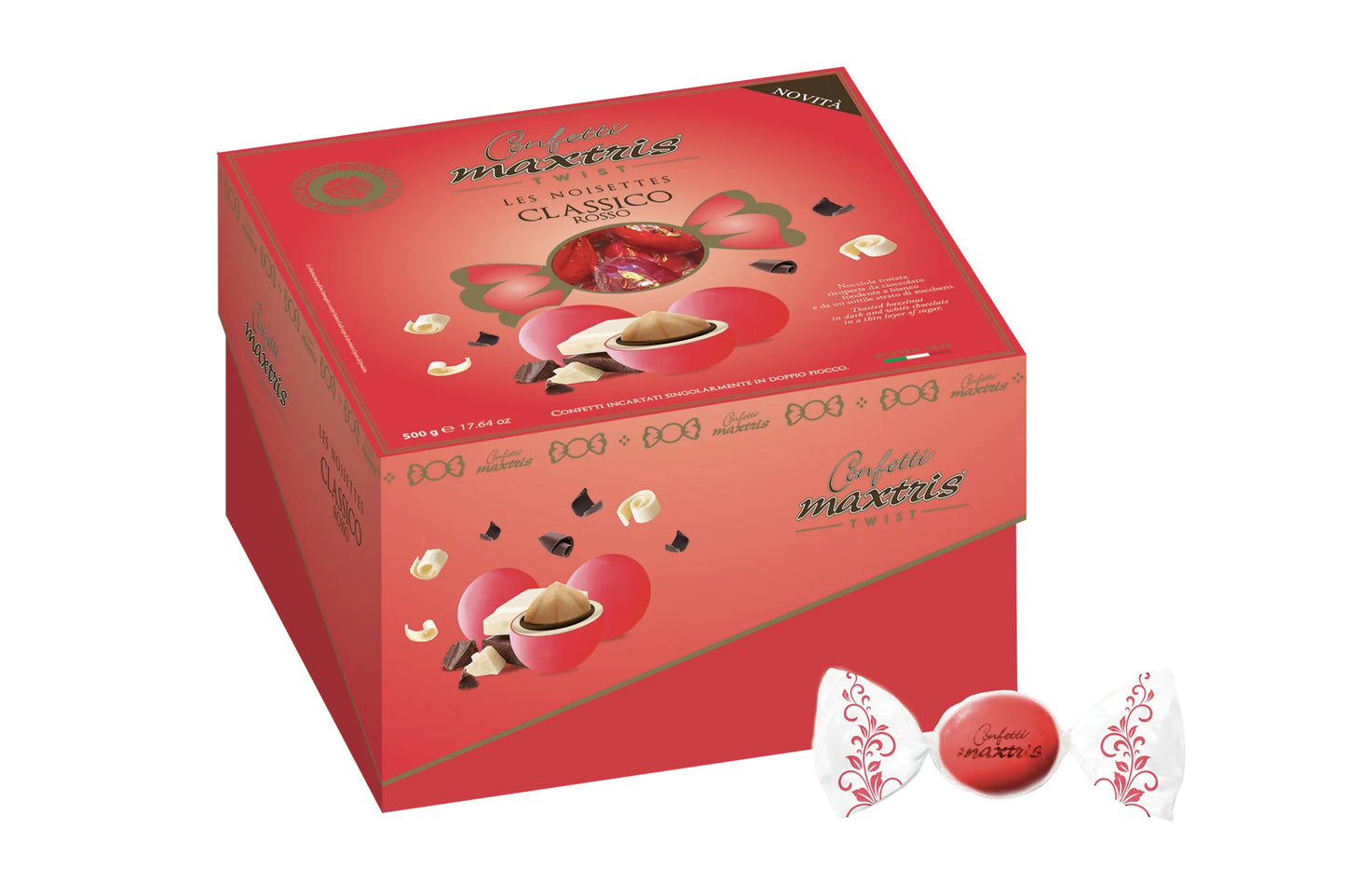 Maxtris - Vassoio Confetti Incartati Twist Les Noisettes Rosso