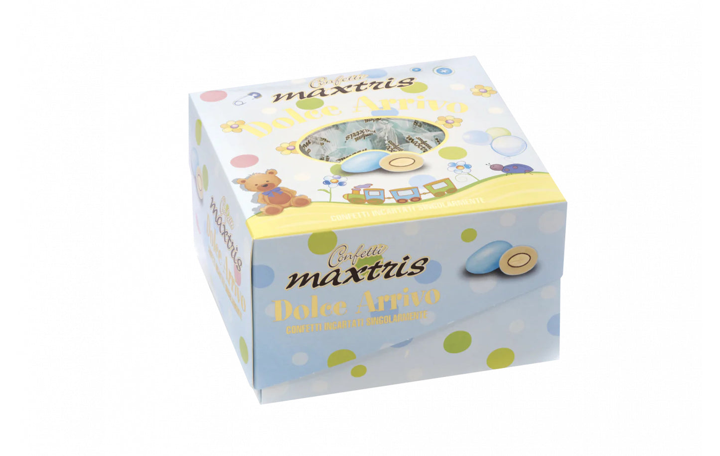 Maxtris - Vassoio Confetti Incartati Dolce Arrivo Celeste