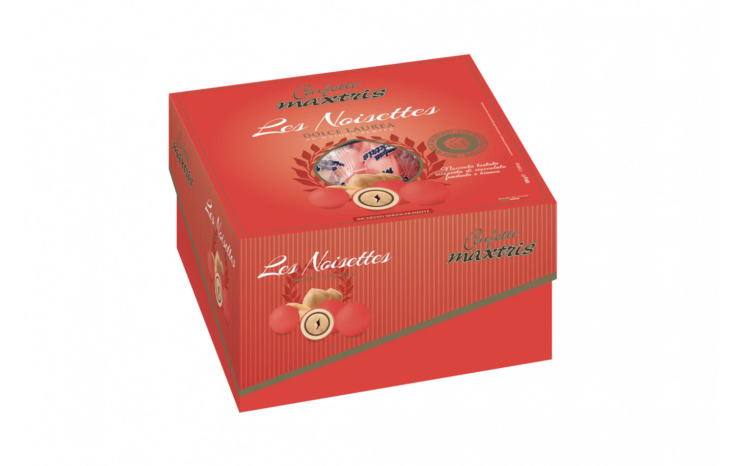Maxtris - Vassoio Confetti Incartati Dolce Laurea Les Noisettes Rosso