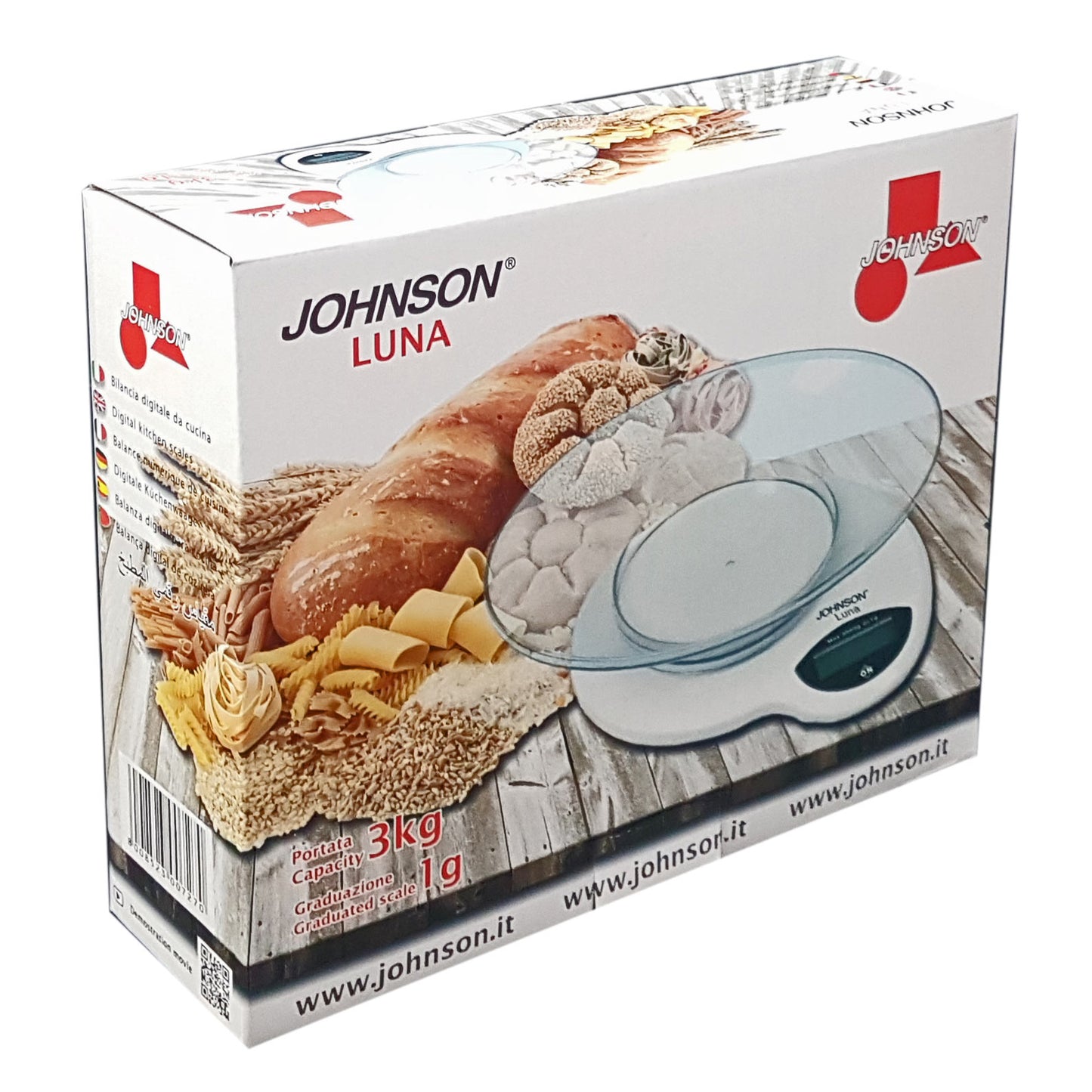Johnson Luna Bilancia da Cucina Digitale Precisione Estrema - MAX 3 kg