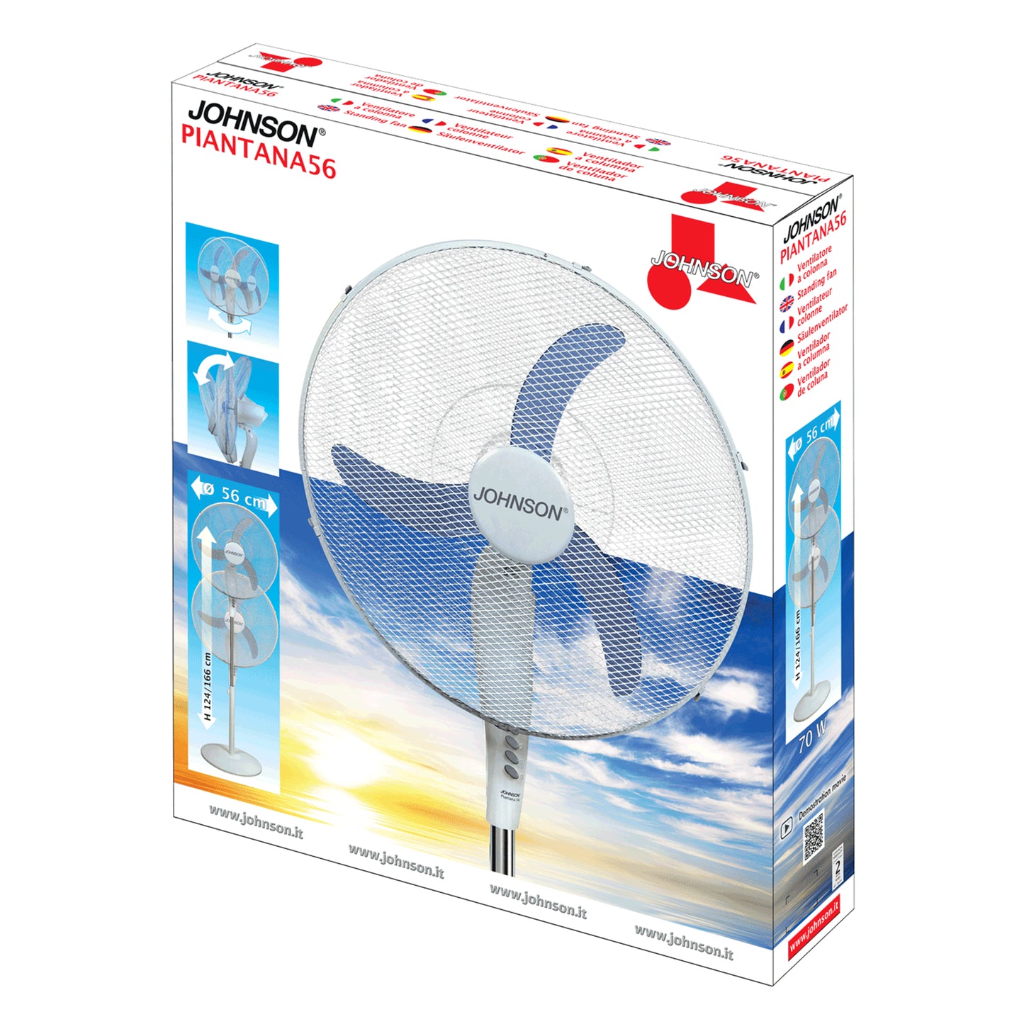 Johnson Piantana 56 Ventilatore a Colonna 70 W