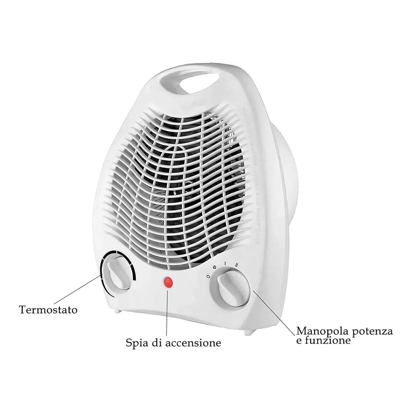Jordan Stufa Elettrica Ventilata Bagno 2000 W Basso Consumo