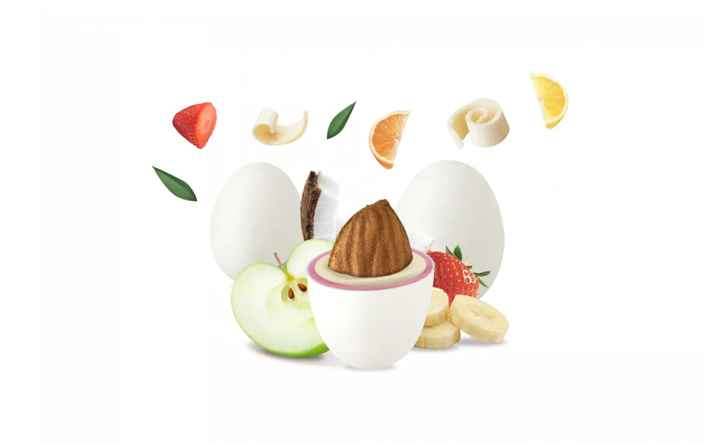 Maxtris - Vassoio Confetti Incartati Mix Frutta Bianco