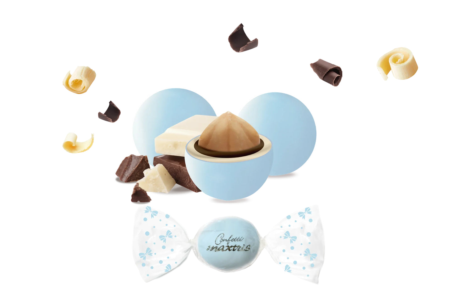 Maxtris - Vassoio Confetti Incartati Twist Les Noisettes Celeste