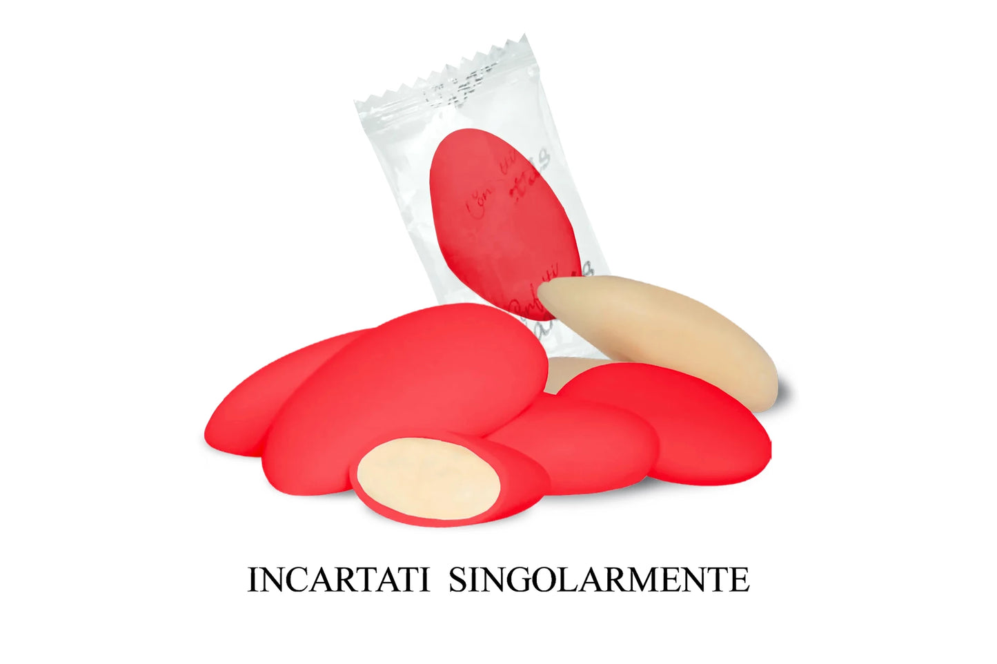 Maxtris - Vassoio Confetti Incartati Crystal Almond Rosso