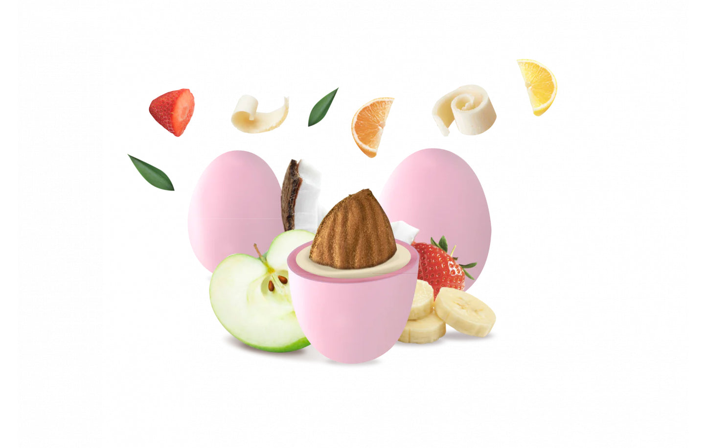 Maxtris - Vassoio Confetti Incartati Dolce Arrivo Mix Frutta Rosa