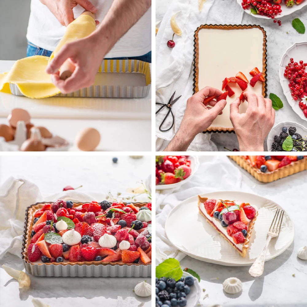 Decora - Stampo crostata con fondo mobile rettangolare
