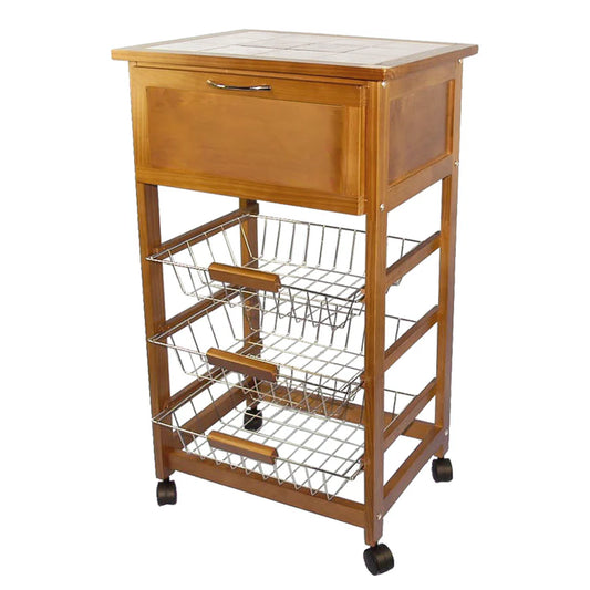 Carrello multiuso con 3 cestelli estraibili