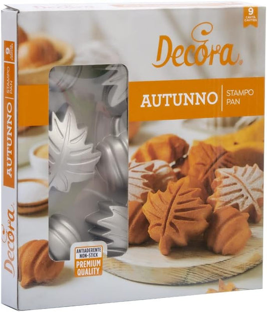 Decora Autunno Stampo 25 X 23 X 4 H cm 9 Cavità in Alluminio Pressofuso