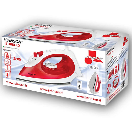 Johnson Stirello Ferro da stiro a vapore 2200 W Piastra in acciaio inox