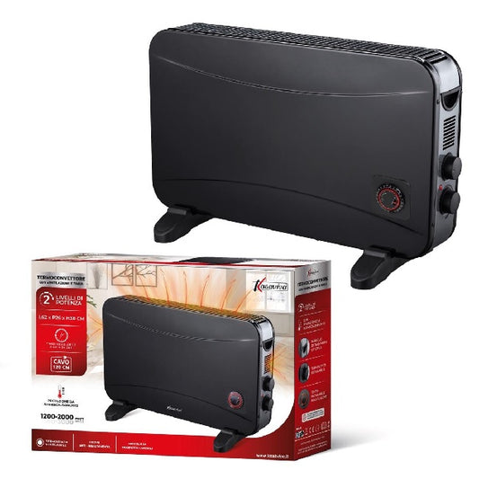 Kasaviva Termoconvettore da Terra con ventilazione e timer 2000 W