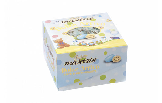 Maxtris - Vassoio Confetti Incartati Dolce Arrivo Celeste