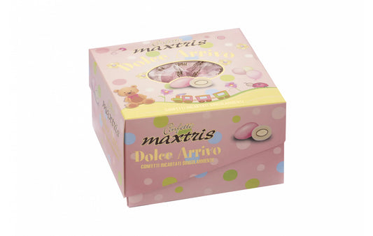 Maxtris - Vassoio Confetti Incartati Dolce Arrivo Rosa