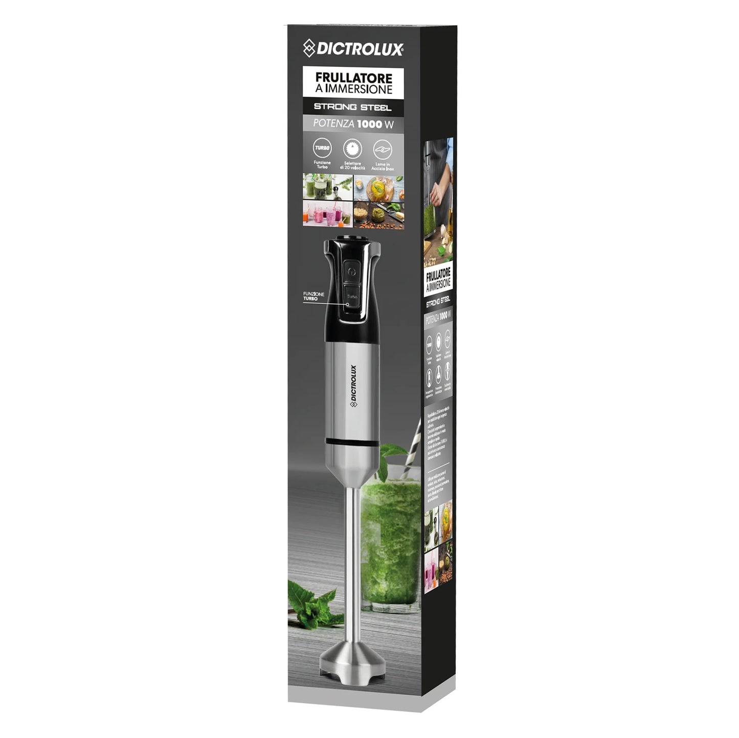 Dictrolux Frullatore a Immersione 1000 W in Acciaio Inox