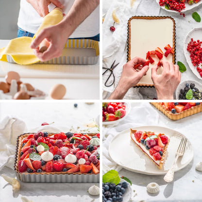 Decora - Stampo crostata con fondo mobile rettangolare