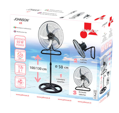 Johnson X3 ventilatore a colonna da tavolo e parete 55 W