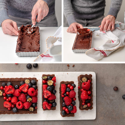 Decora - Stampo crostata con fondo mobile rettangolare stretto